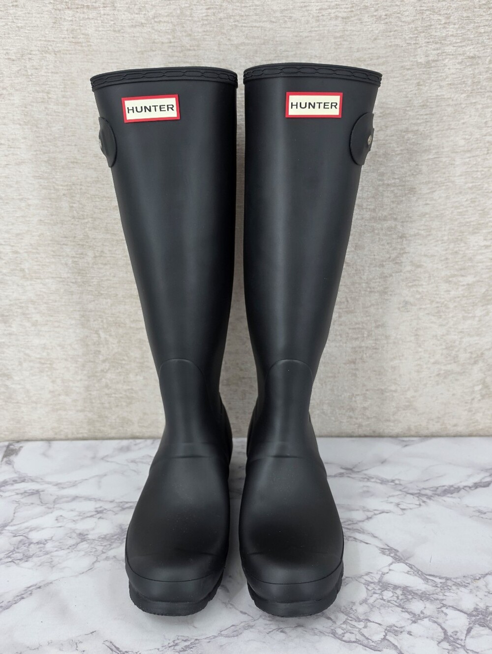 HUNTER Women's Original Tall Black Waterproof Rain Rubber Matte Boots US 8